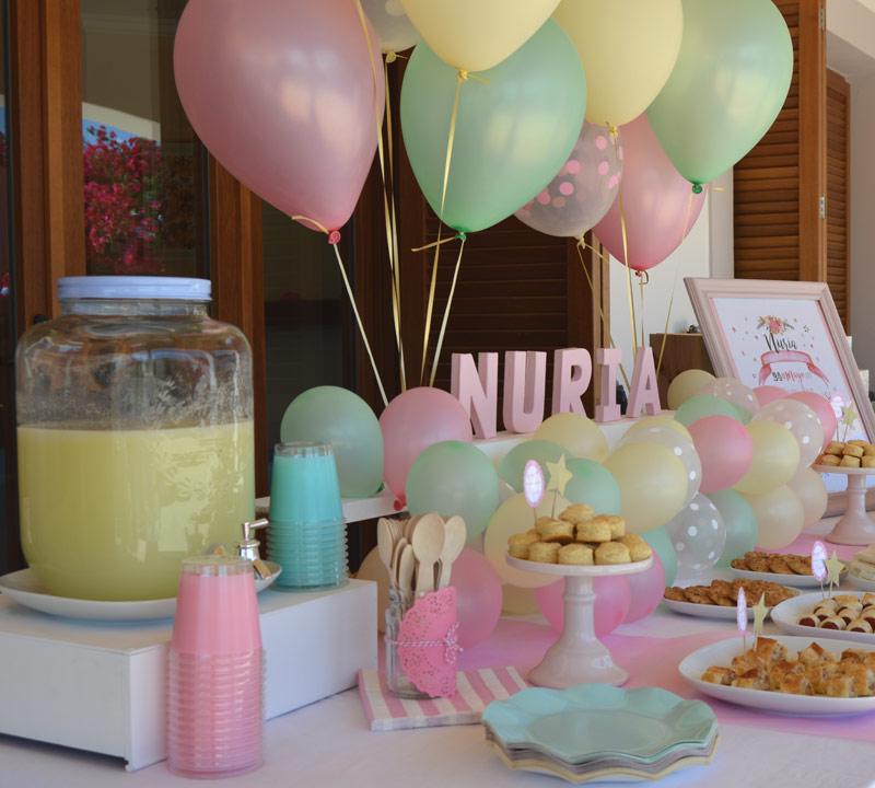 decoracion primer cumpleaños tonos pastel