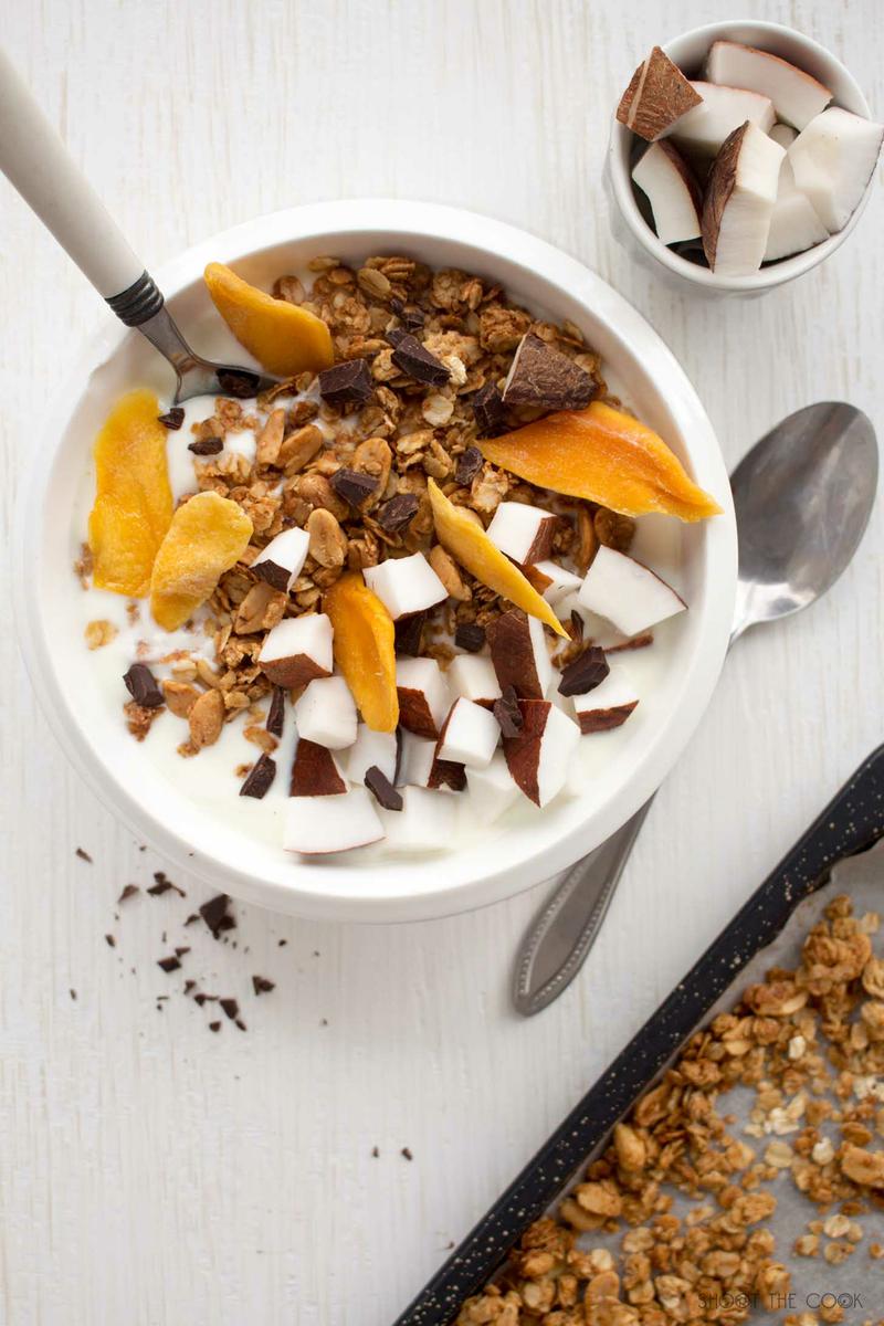 granola con crema cacahuete