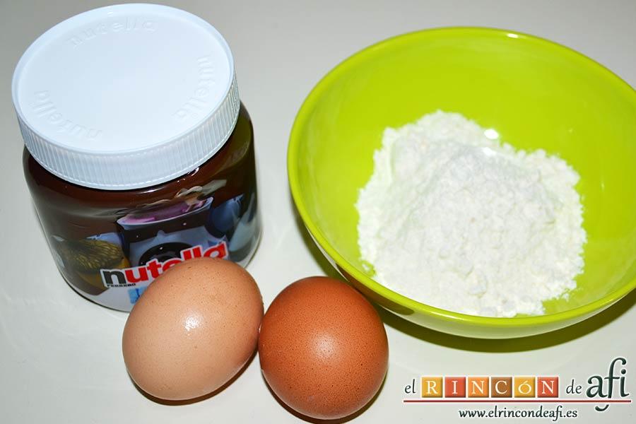 Brownie de tres ingredientes, preparar los ingredientes