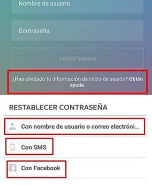 he olvidado contraseña de instagram