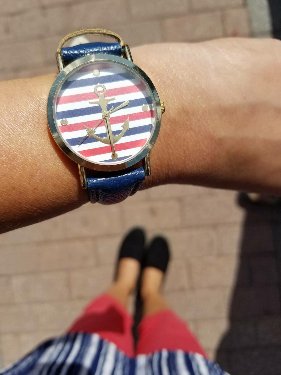 reloj nautico verano rojo blanco y azul