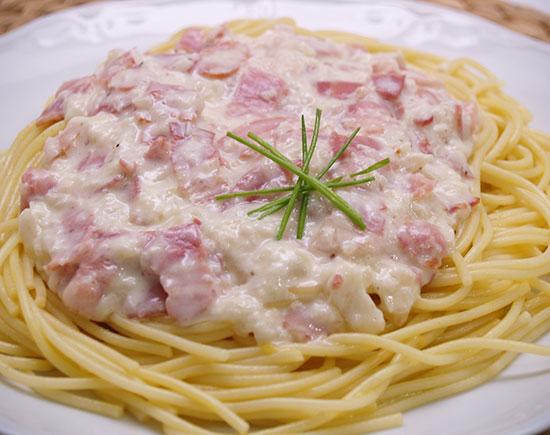 Espaguetis con salsa carbonara