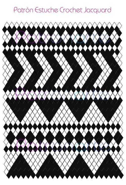 Estuche de jacquard crochet patrón principal