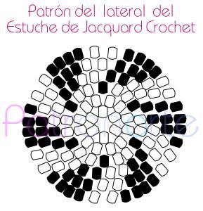 estuche de Jacquard Crochet patrón lateral