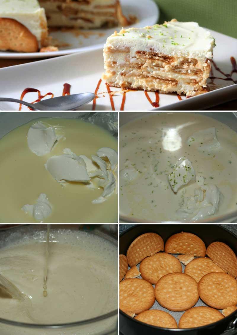 receta tarta de galletas y lima