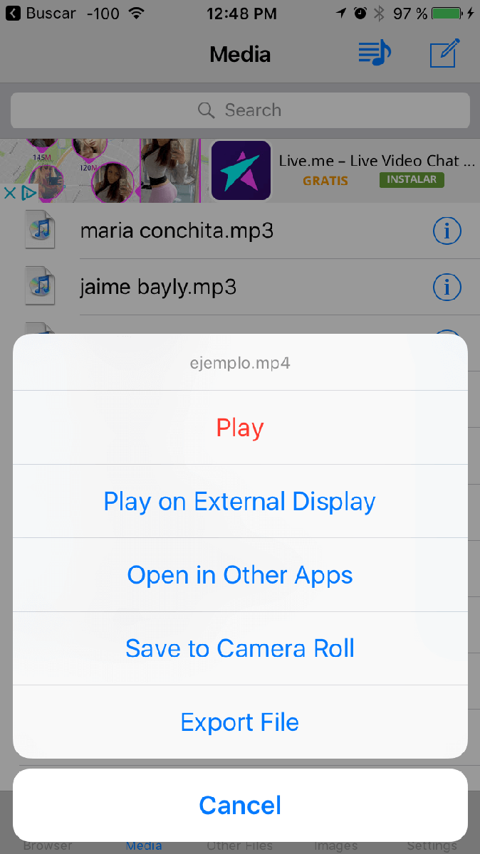 como guardar videos a tu iPhone