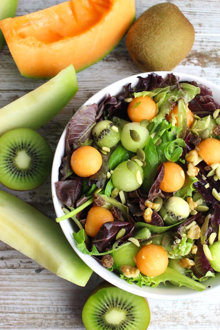 Ensalada de melón, kiwi y semillas