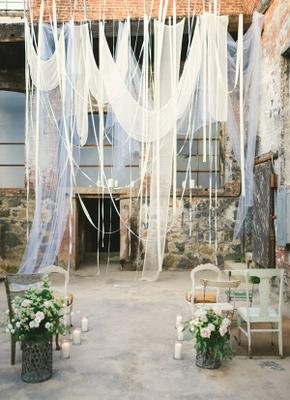telas colgantes boda rustic chic comoodoos