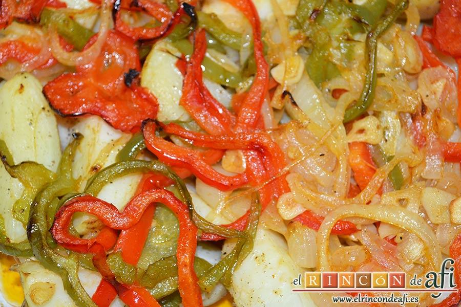 Chuletón de ternera con papas al horno, hornear hasta que quede doradito