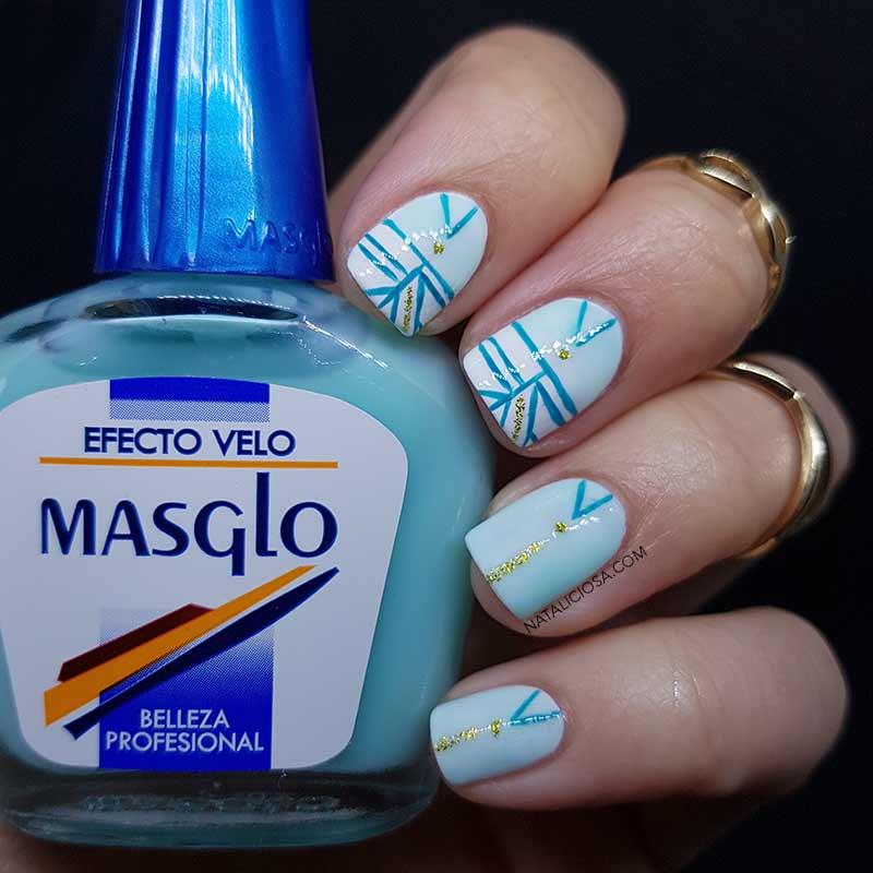 swatches masglo decoracion efecto velo azul claro esmaltes transparentes blog nail art