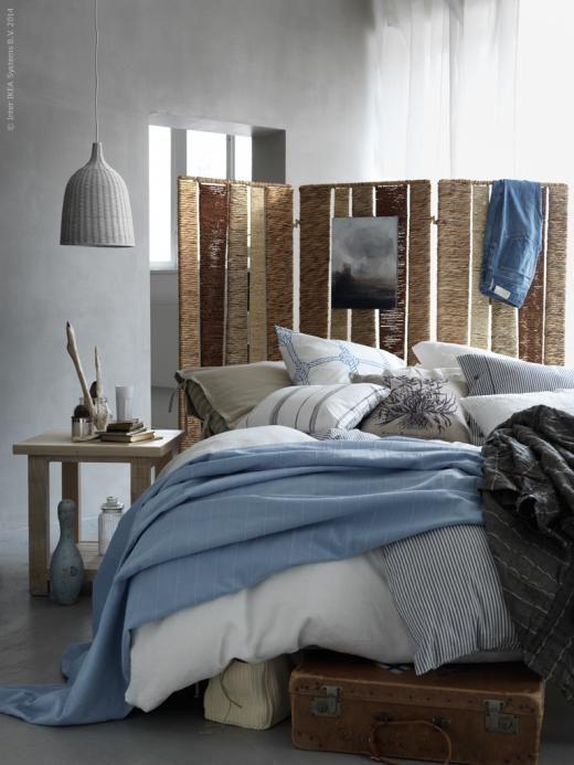 biombo como cabecero del dormitorio