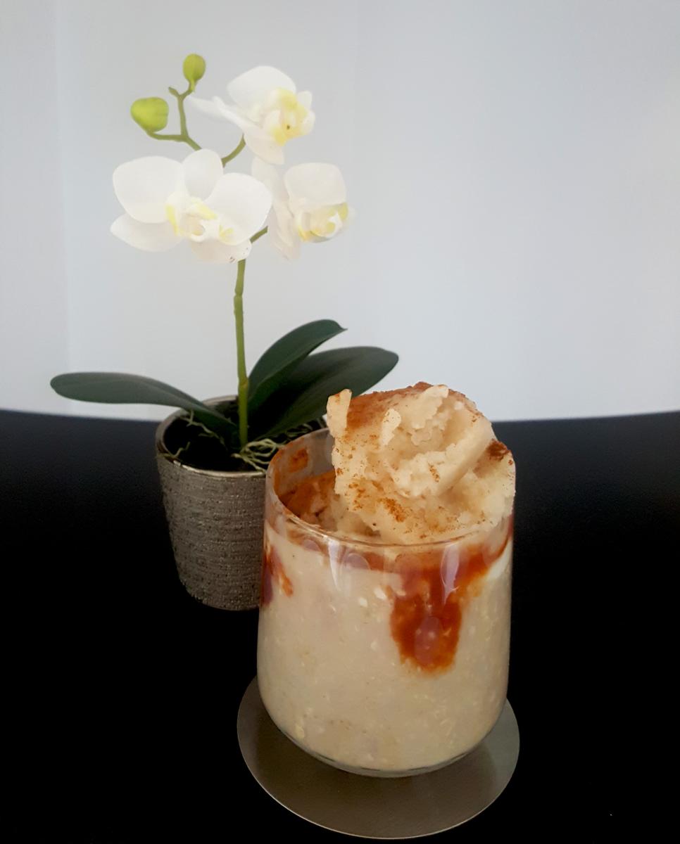 oatmeal arroz con leche y helado de pera 2