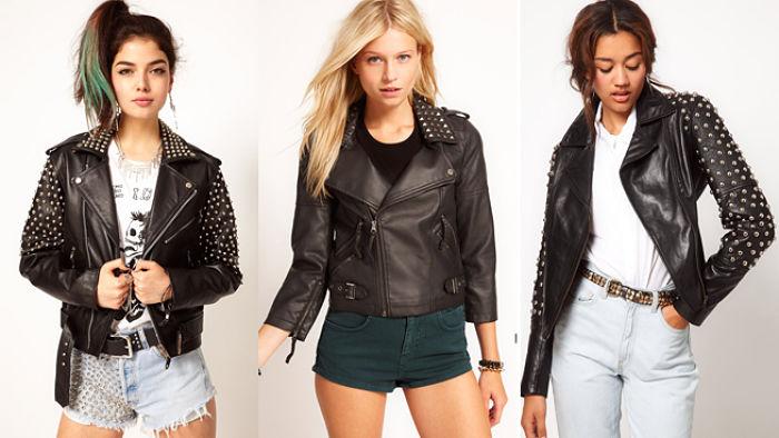 chaquetas de cuero con cremalleras