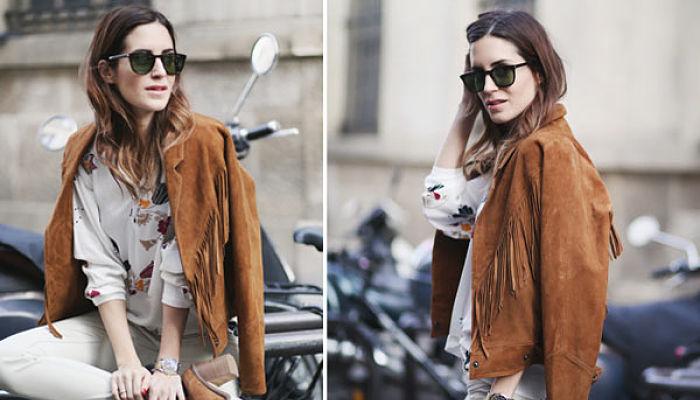 abrigos con flecos de piel