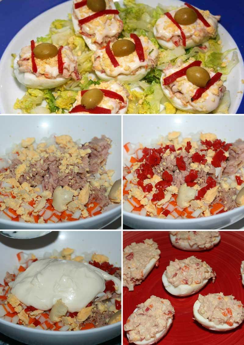 huevos rellenos de atun receta