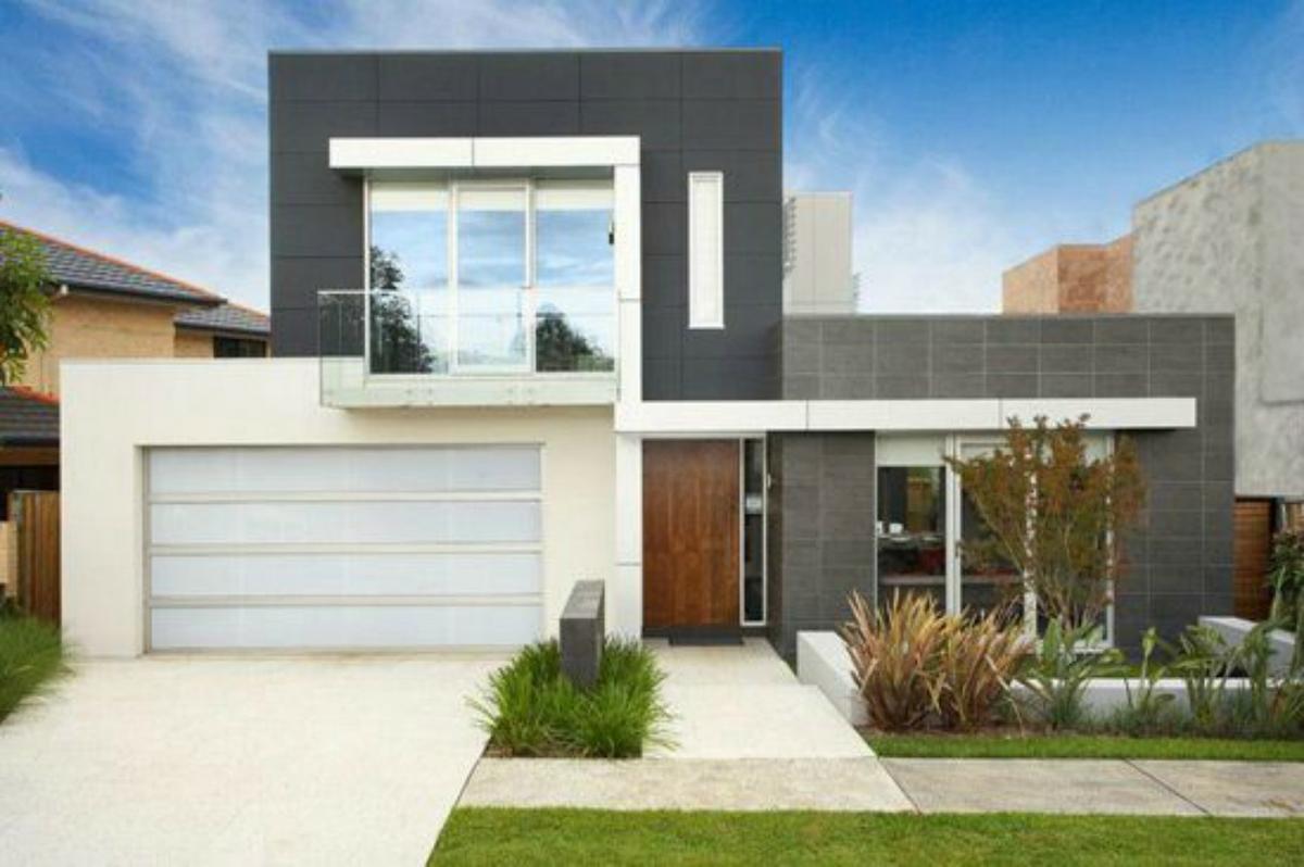 6 fachadas de casa moderna con puerta de garaje | Decoración