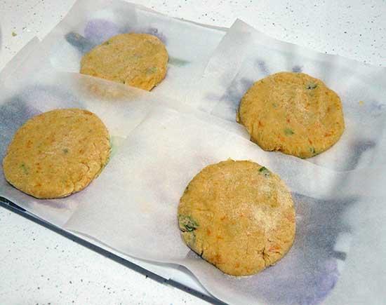 Hamburguesas de patata y cebolla