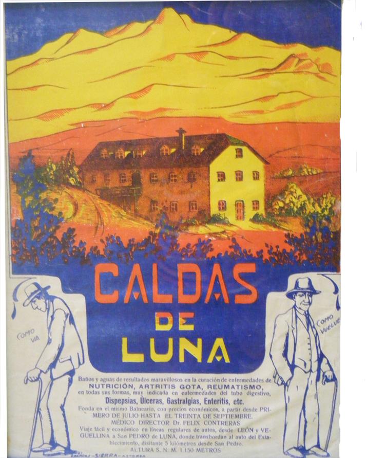 Cartel antiguo del Balneario de Caldas de Luna