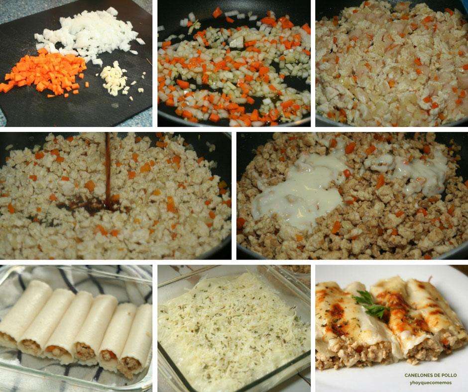 canelones de pollo receta
