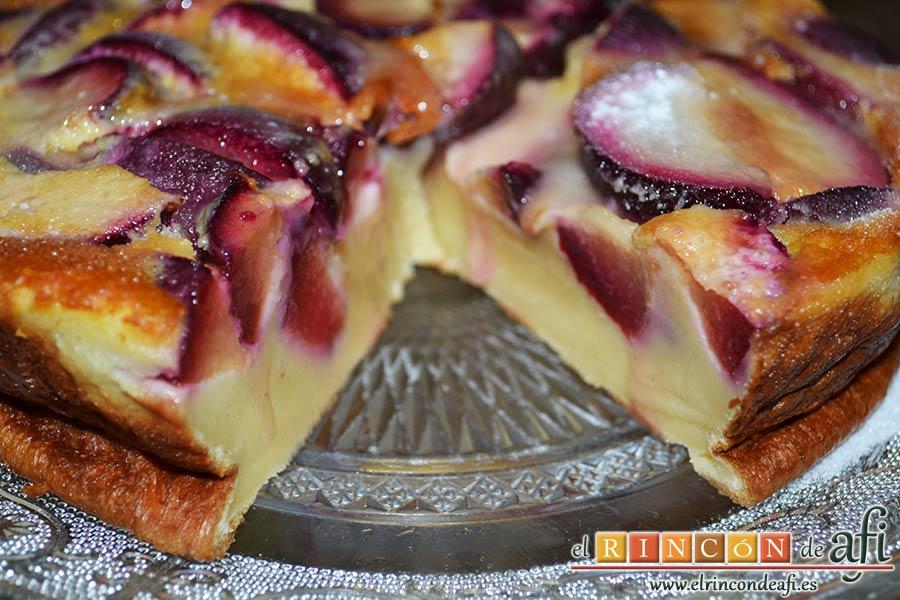 Flognarde de ciruelas rojas, sugerencia de presentación