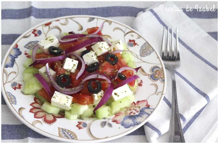 Ensalada griega, receta muy fácil