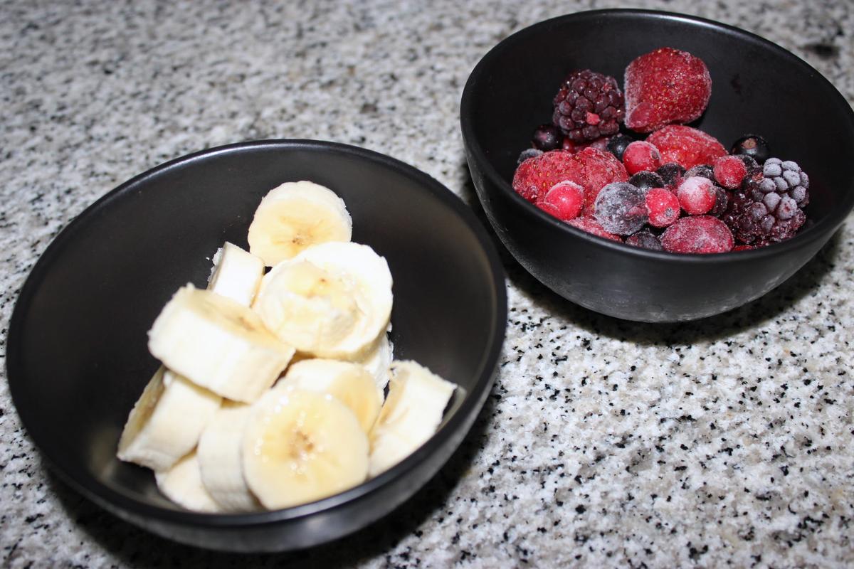 Ingredientes - Sorbete de frutos rojos y banana