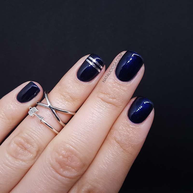 el esmalte azul marino que estabas buscando es de pink gellac night blue 117 o azul noche manicura para invitada de boda o manicuras para bodas