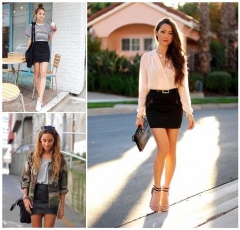 35 outfits con faldas efecto cuero negro | Belleza