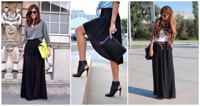 10 outfits con falda negra para usar en época de calor