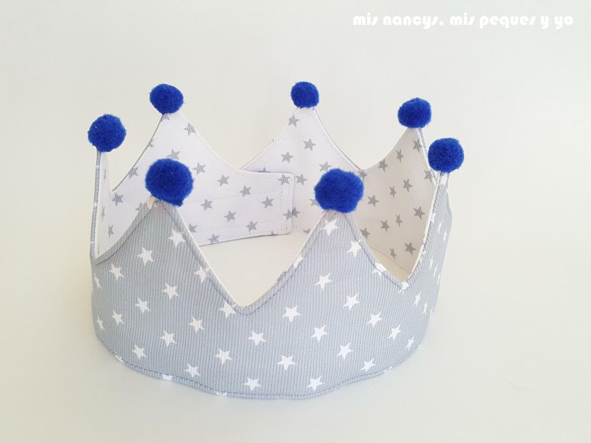 mis nancys, mis peques y yo, corona de tela para niños y marco personalizado, corona reversible lado gris