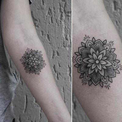 tatuaje de mandala pequeño
