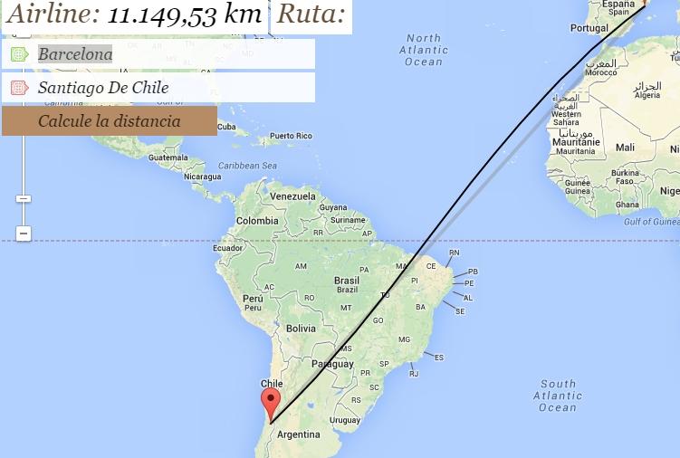 Distancia Barcelona-Santiago De Chile