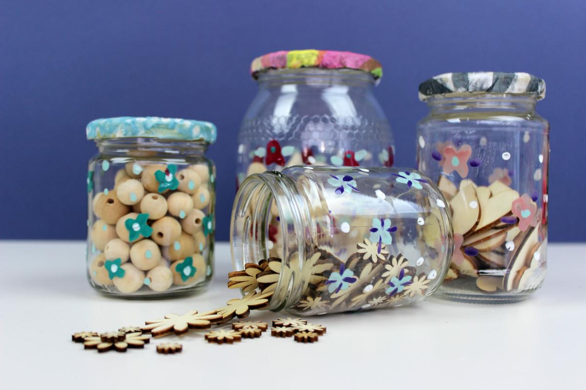 decorar botes de cristal