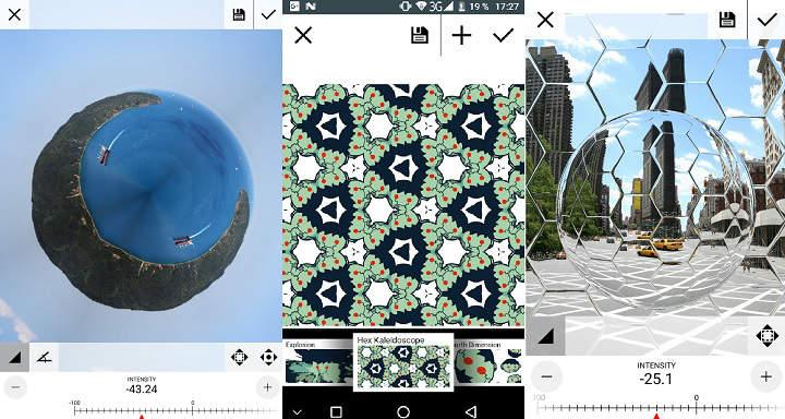 filtros efecto espejo caleidoscopio fractales reflejos Android app
