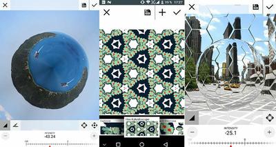 filtros efecto espejo caleidoscopio fractales reflejos Android app
