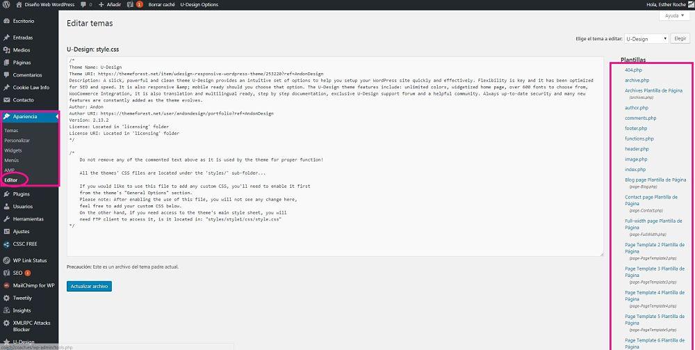 quitar comentarios páginas estáticas wordpress