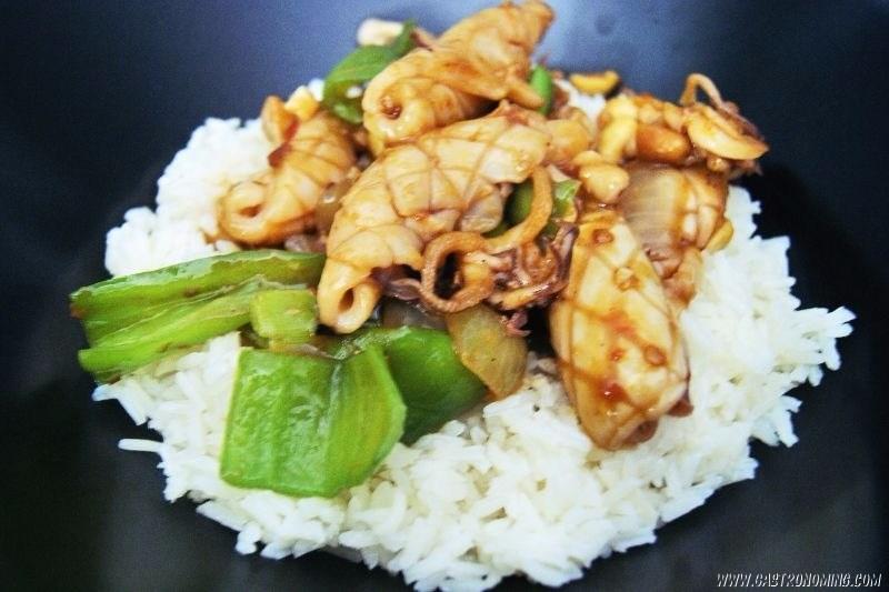 Calamares picantes al wok