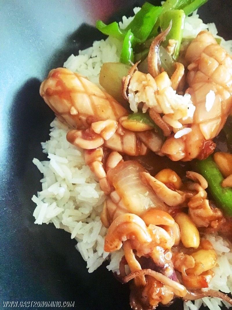 Calamares picantes al wok