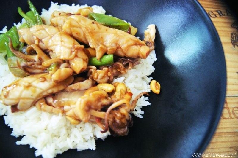 Calamares picantes al wok