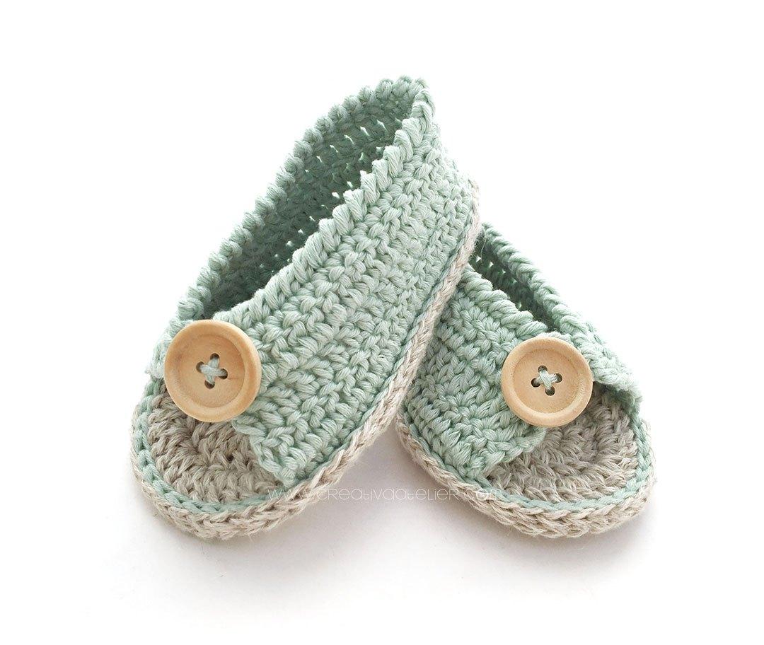 Sandalias de Crochet de bebé MINT - Patrón y tutorial DIY