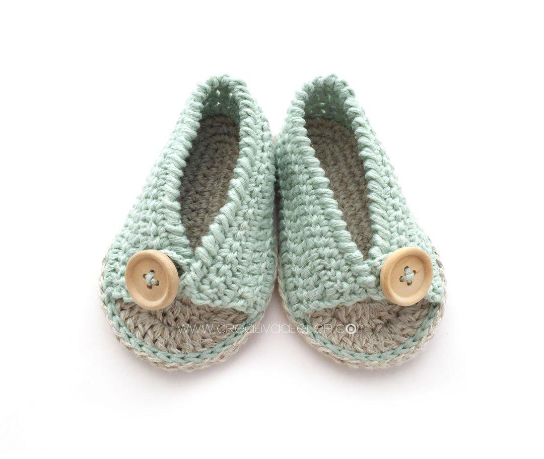 Sandalias de Crochet de bebé MINT - Patrón y tutorial DIY