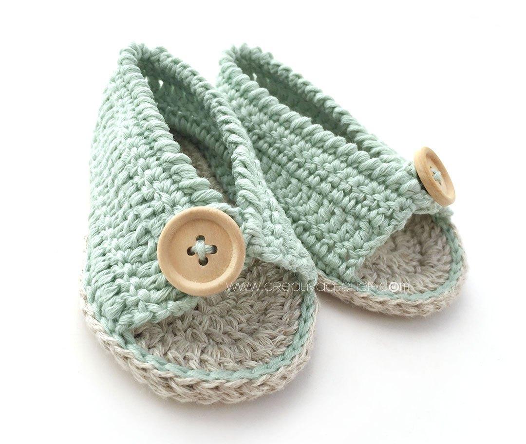Sandalias de Crochet de bebé MINT - Patrón y tutorial DIY