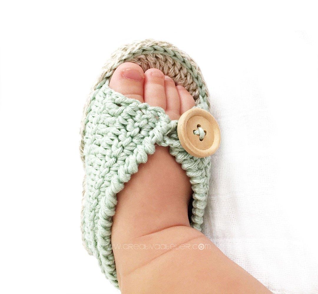 Sandalias de Crochet de bebé MINT - Patrón y tutorial DIY