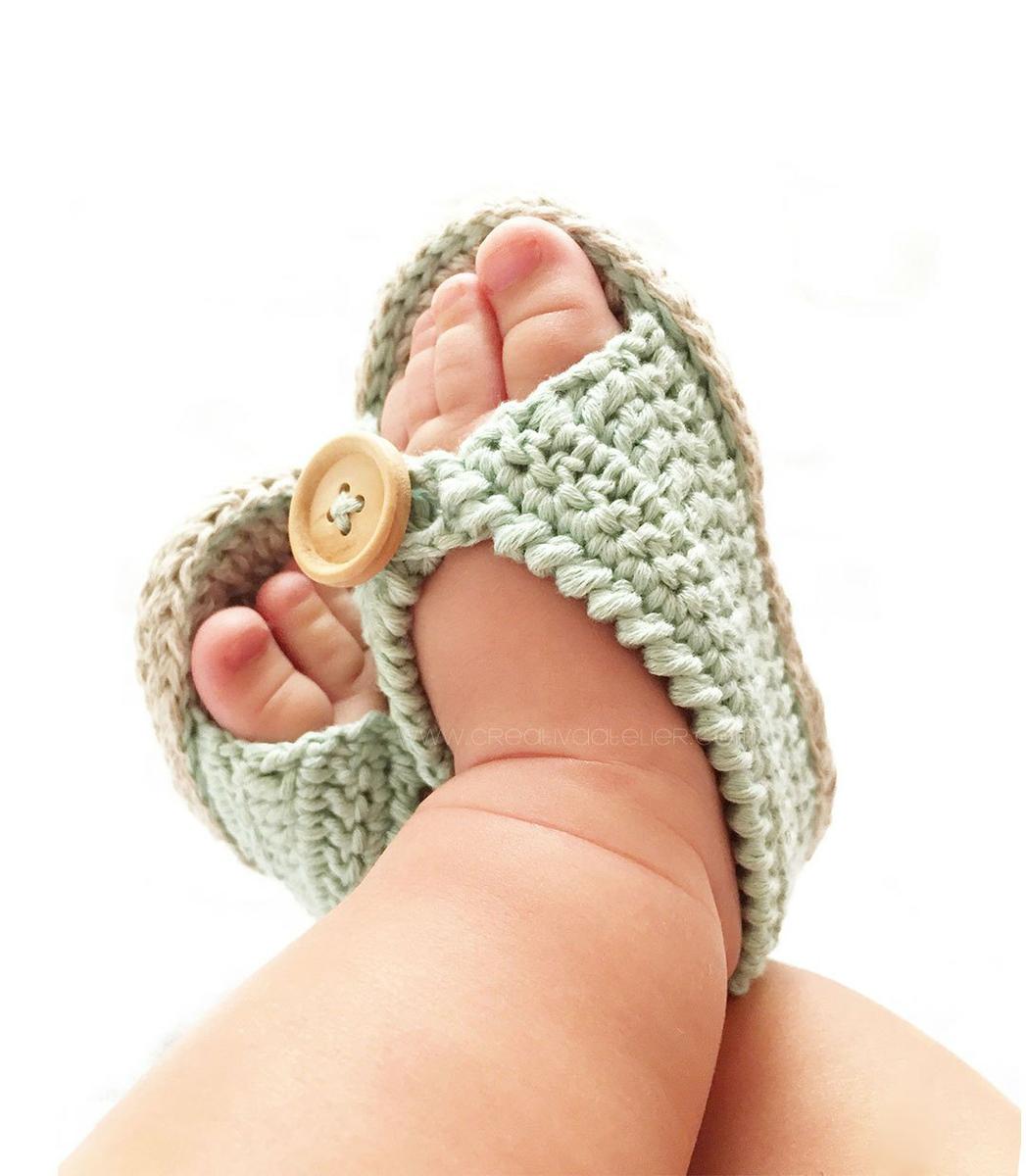Sandalias de Crochet de bebé MINT - Patrón y tutorial DIY