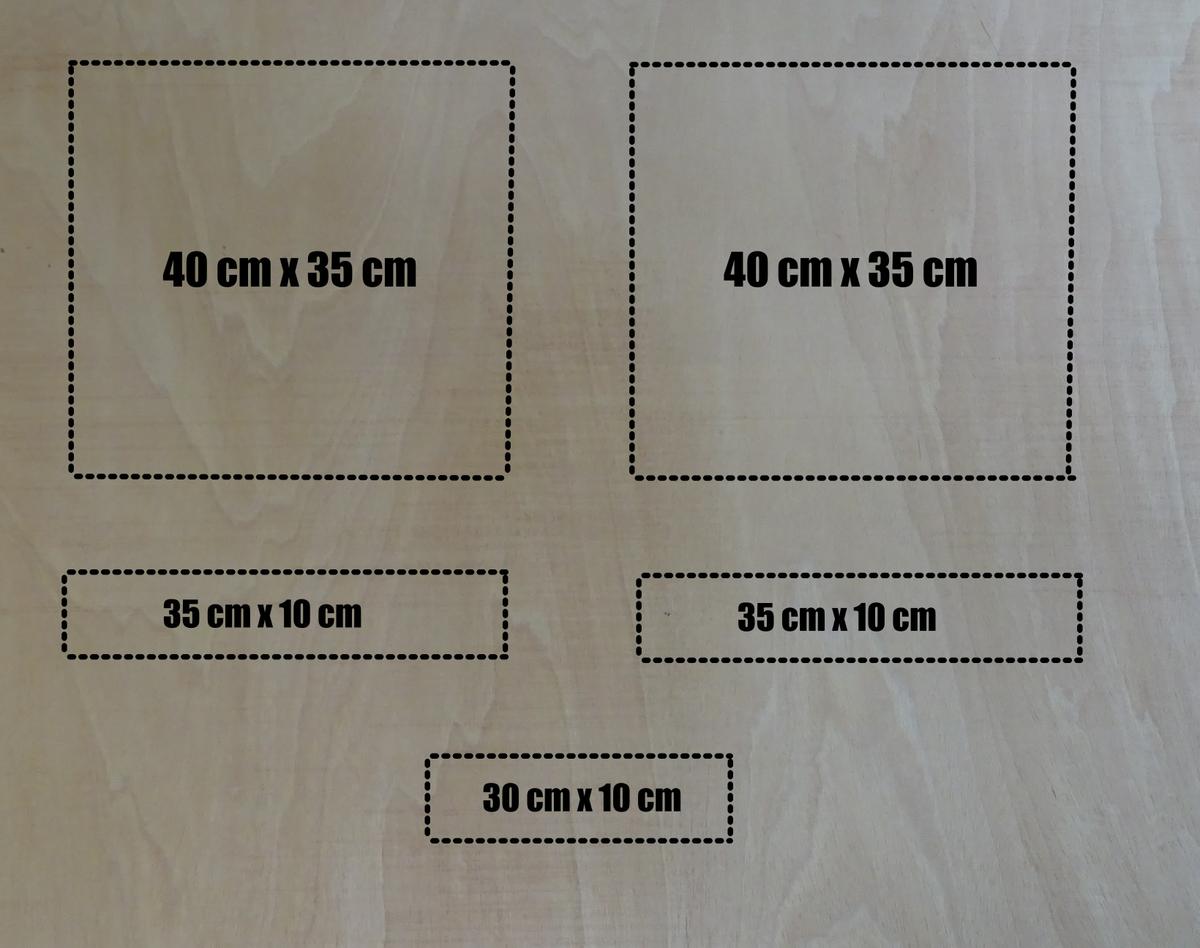 Cortes de madera para DIY mesa auxiliar