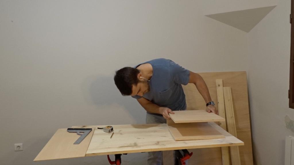 Comprobación antes de pegar proyecto DIY mesa Auxiliar