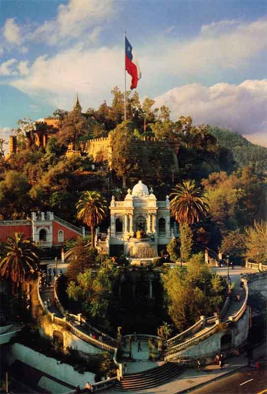 Cerro de Santa Lucía en Santiago de Chile