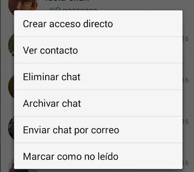 Con los accesos directos podemos acceder directamente a los chats mas habituales