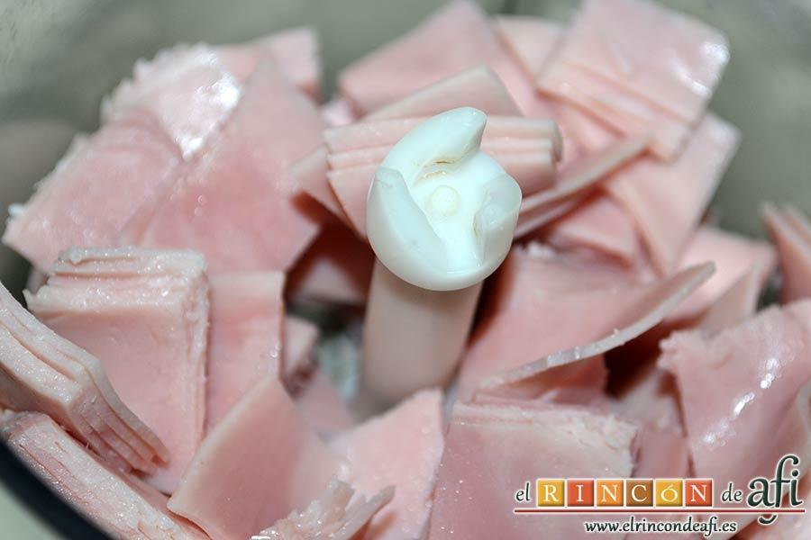 Mantequilla de jamón, ponerlos en un vaso picador