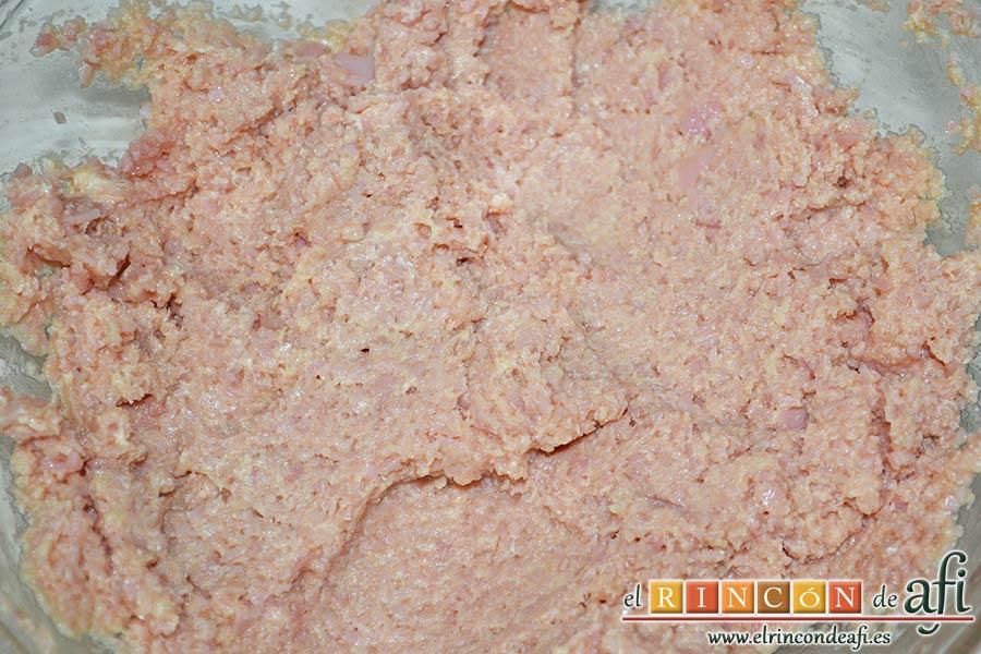 Mantequilla de jamón, remover hasta mezclarlo todo bien